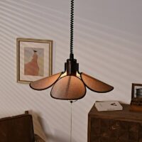 Luminaire plafonnier en bois et tissu design NEOA
