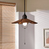 Luminaire plafonnier en bois et tissu design NEOA