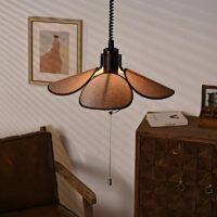 Luminaire plafonnier en bois et tissu design NEOA