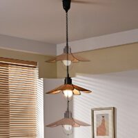 Luminaire plafonnier en bois et tissu design NEOA