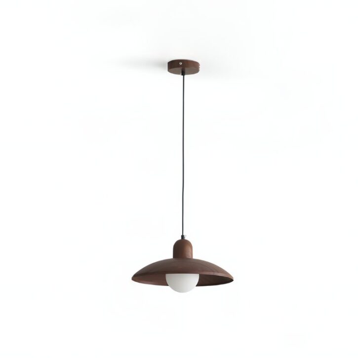 Lustre plafonnier suspendu en verre effet bois nordique ATIS