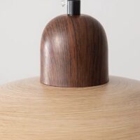 Lustre plafonnier suspendu en verre effet bois nordique ATIS