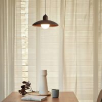 Lustre plafonnier suspendu en verre effet bois nordique ATIS