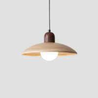 Lustre plafonnier suspendu en verre effet bois nordique ATIS