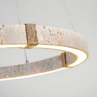 Lustre plafonnier suspendu rond LED effet travertin KIOTO