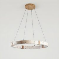 Lustre plafonnier suspendu rond LED effet travertin KIOTO