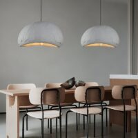 Lustre plafonnier Wabi-sabi suspendu effet ciment brut AITO