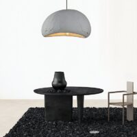 Lustre plafonnier Wabi-sabi suspendu effet ciment brut AITO