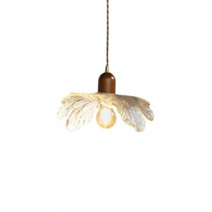 Plafonnier feuille suspendu en verre style vintage OPTANUM