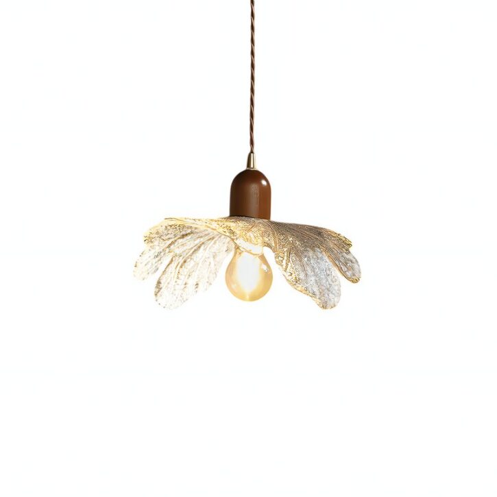 Plafonnier feuille suspendu en verre style vintage OPTANUM