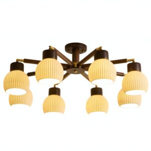 Plafonnier américain en bois et céramique style rétro DUTCHER