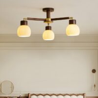Plafonnier américain en bois et céramique style rétro DUTCHER
