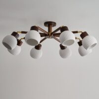 Plafonnier américain en bois et céramique style rétro DUTCHER
