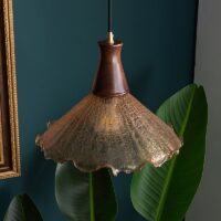 Plafonnier art déco en verre en forme de fleur NOVILUS
