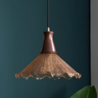 Plafonnier art déco en verre en forme de fleur NOVILUS