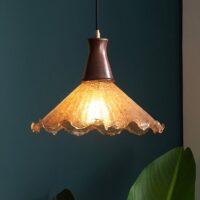 Plafonnier art déco en verre en forme de fleur NOVILUS