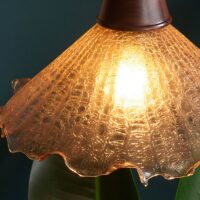 Plafonnier art déco en verre en forme de fleur NOVILUS
