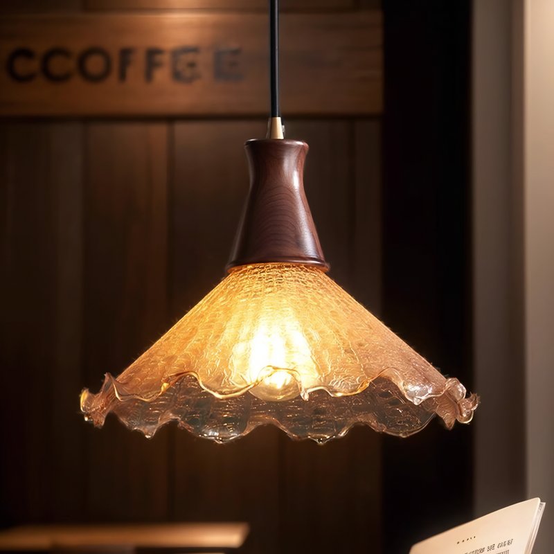 Plafonnier art déco en verre en forme de fleur NOVILUS