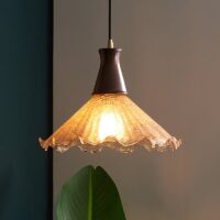 Plafonnier art déco en verre en forme de fleur NOVILUS