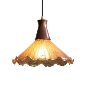 Plafonnier art déco en verre en forme de fleur NOVILUS