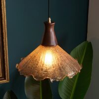 Plafonnier art déco en verre en forme de fleur NOVILUS