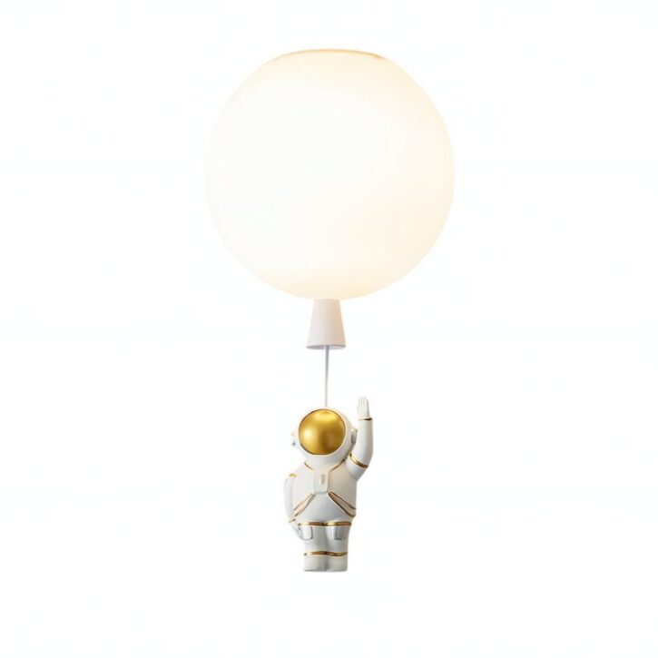 Plafonnier ballon astronaute sphère blanche SPAVEL