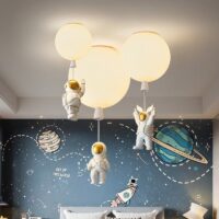 Plafonnier ballon astronaute sphère blanche SPAVEL
