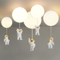 Plafonnier ballon astronaute sphère blanche SPAVEL