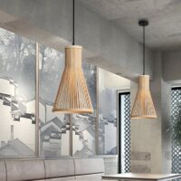 Plafonnier bohème en bambou Wabi-sabi entonnoir WAKI