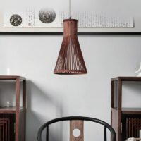 Plafonnier bohème en bambou Wabi-sabi entonnoir WAKI
