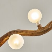 Plafonnier bois flotté effet en résine lustre suspendu WOODI