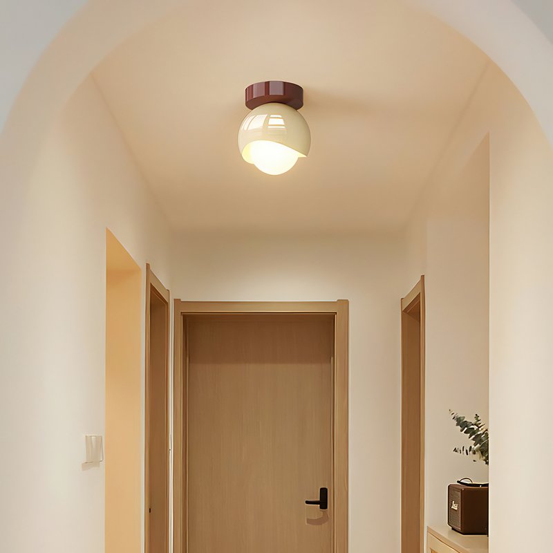 Plafonnier boule blanc cassé design et tendance DOLCE