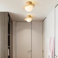 Plafonnier boule en bois style nordique et minimaliste LAMSTICK
