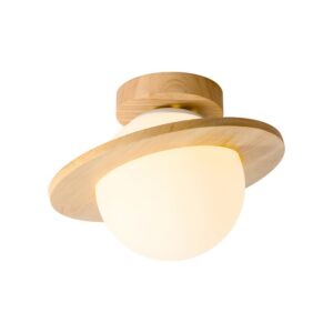Plafonnier boule en bois style nordique et minimaliste LAMSTICK