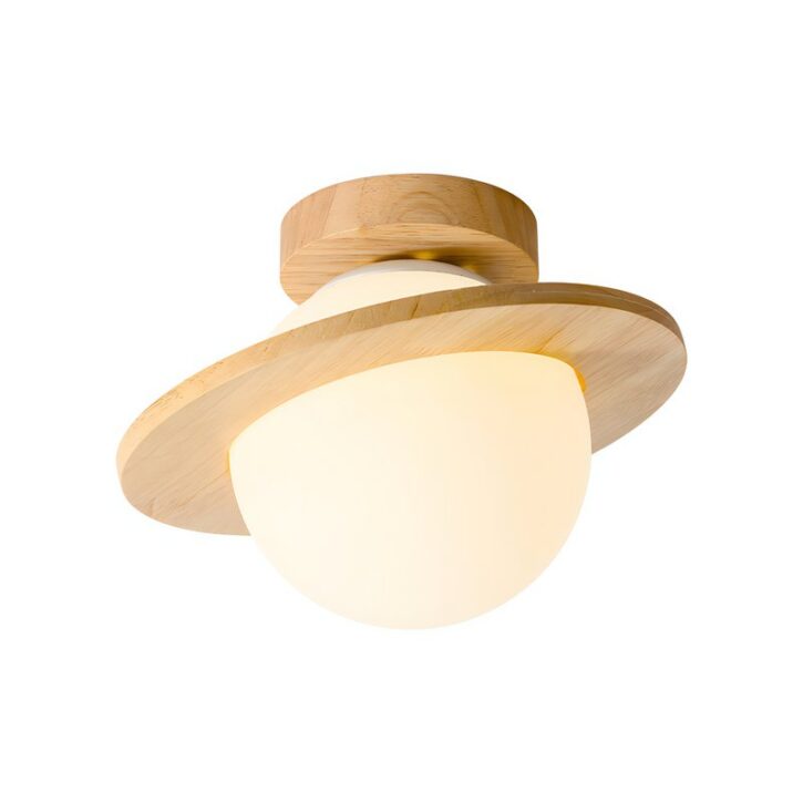 Plafonnier boule en bois style nordique et minimaliste LAMSTICK
