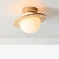 Plafonnier boule en bois style nordique et minimaliste LAMSTICK