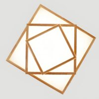Plafonnier carré LED design abstrait en bois PACO