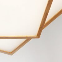 Plafonnier carré LED design abstrait en bois PACO