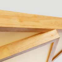 Plafonnier carré LED design abstrait en bois PACO