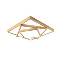 Plafonnier carré LED design abstrait en bois PACO