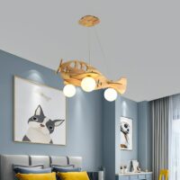 Plafonnier chambre bébé avion en bois à monter FLY