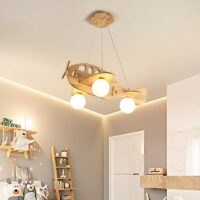 Plafonnier chambre bébé avion en bois à monter FLY