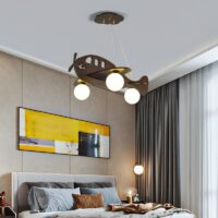 Plafonnier chambre bébé avion en bois à monter FLY