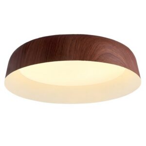 Plafonnier de chambre aspect bois rond lumière réglable