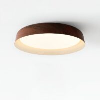Plafonnier de chambre aspect bois rond lumière réglable