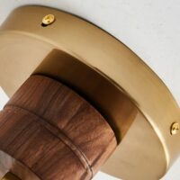 Plafonnier décentré doré mobile et suspendu style rétro demi-sphère ATILA