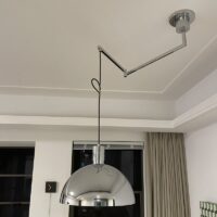 Plafonnier décentré mobile et suspendu style rétro demi sphère ATILA