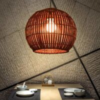 Plafonnier en bambou boule naturel minimaliste et élégant WAKI