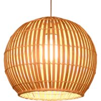 Plafonnier en bambou boule naturel minimaliste et élégant WAKI