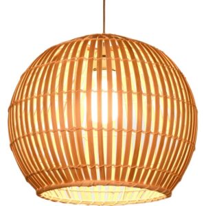 Plafonnier en bambou boule naturel minimaliste et élégant WAKI